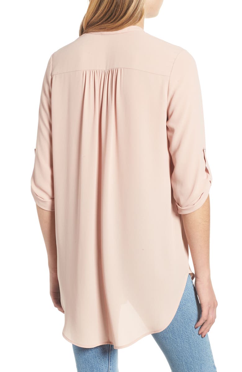 All in Favor Perfect Roll Tab Sleeve Tunic, Alternate, color,