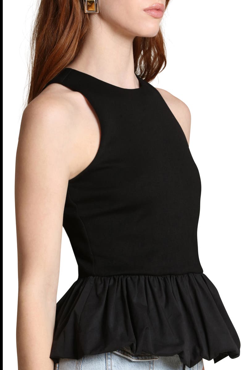 Avec Les Filles Peplum Tank, Alternate, color, Black