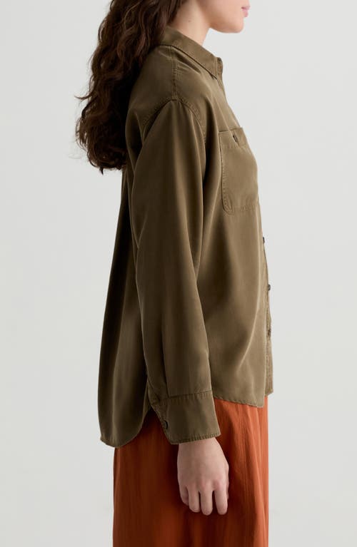 Ag Leny Button-up Tencel® Lyocell Shirt In Green