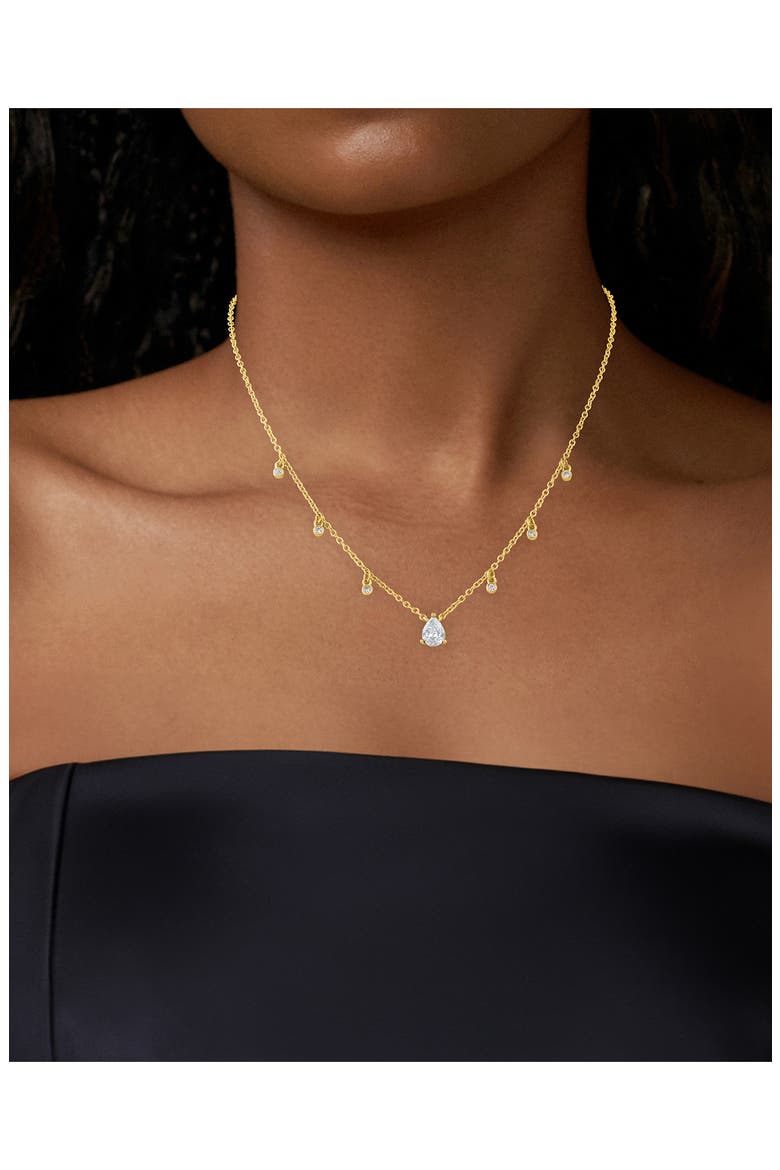 Classic Cubic Zirconia Shaky Charm Necklace, Alternate, color, CLEAR GOLD