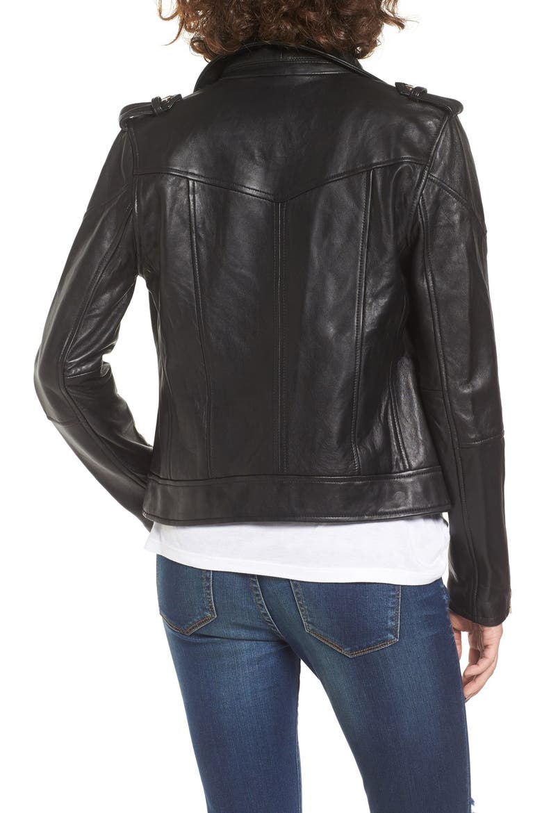 Leather Moto Jacket, Alternate, color, THE ONE