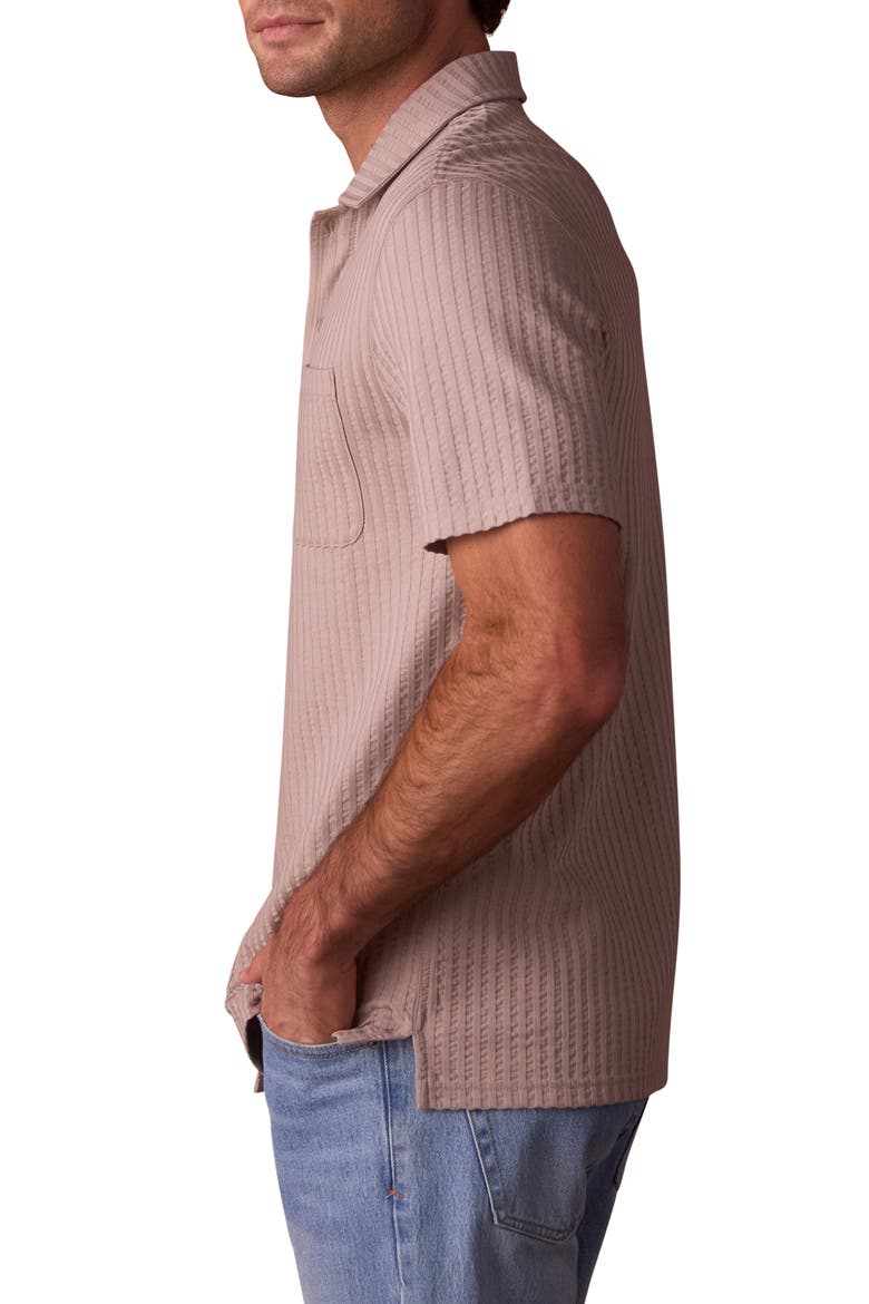 Getaway Short Sleeve Knit Button-Up Shirt, Alternate, color, TAUPE