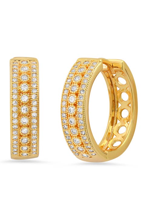 Simulated Diamond Hoop Earrings