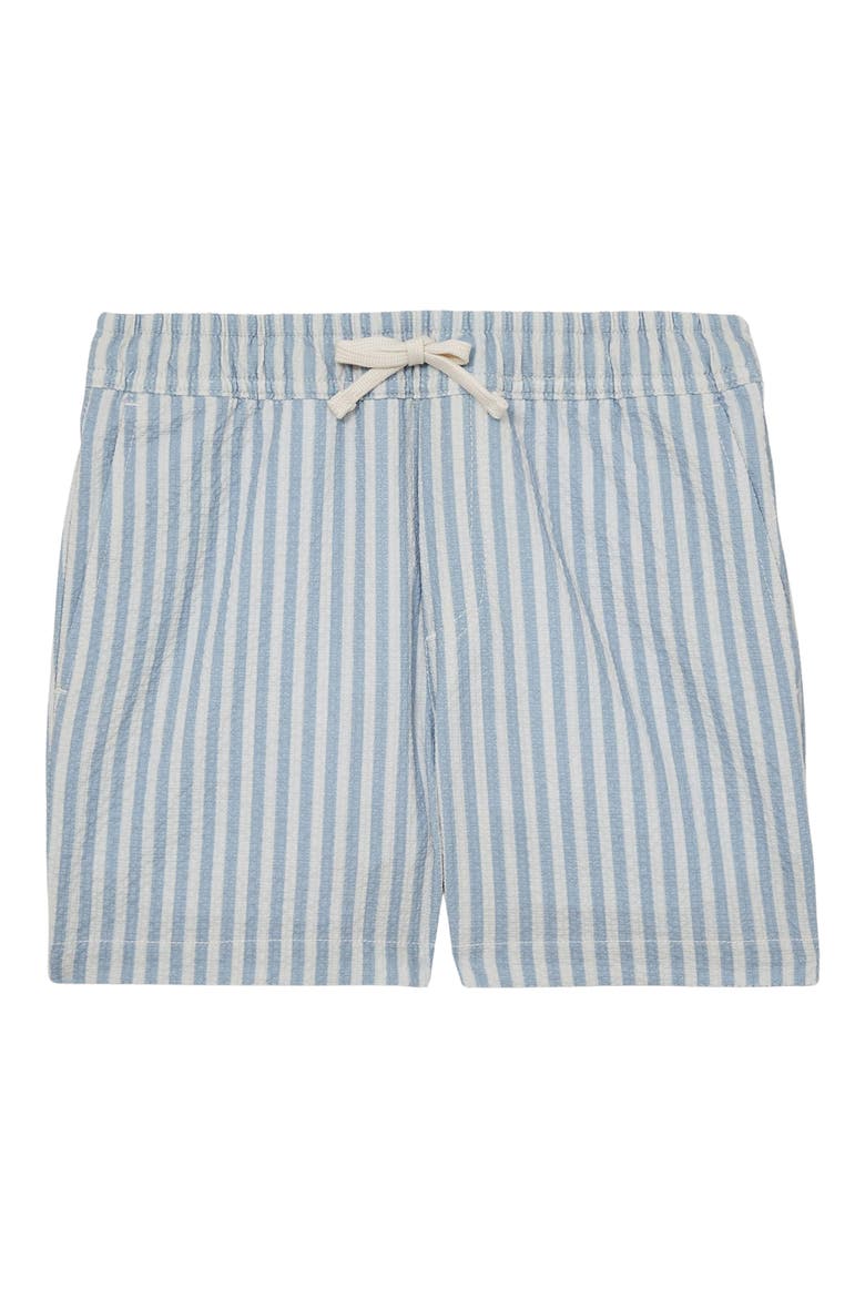 Bay Seersucker Striped Swim Shorts, Main, color, SOFT BLUE/ WHITE