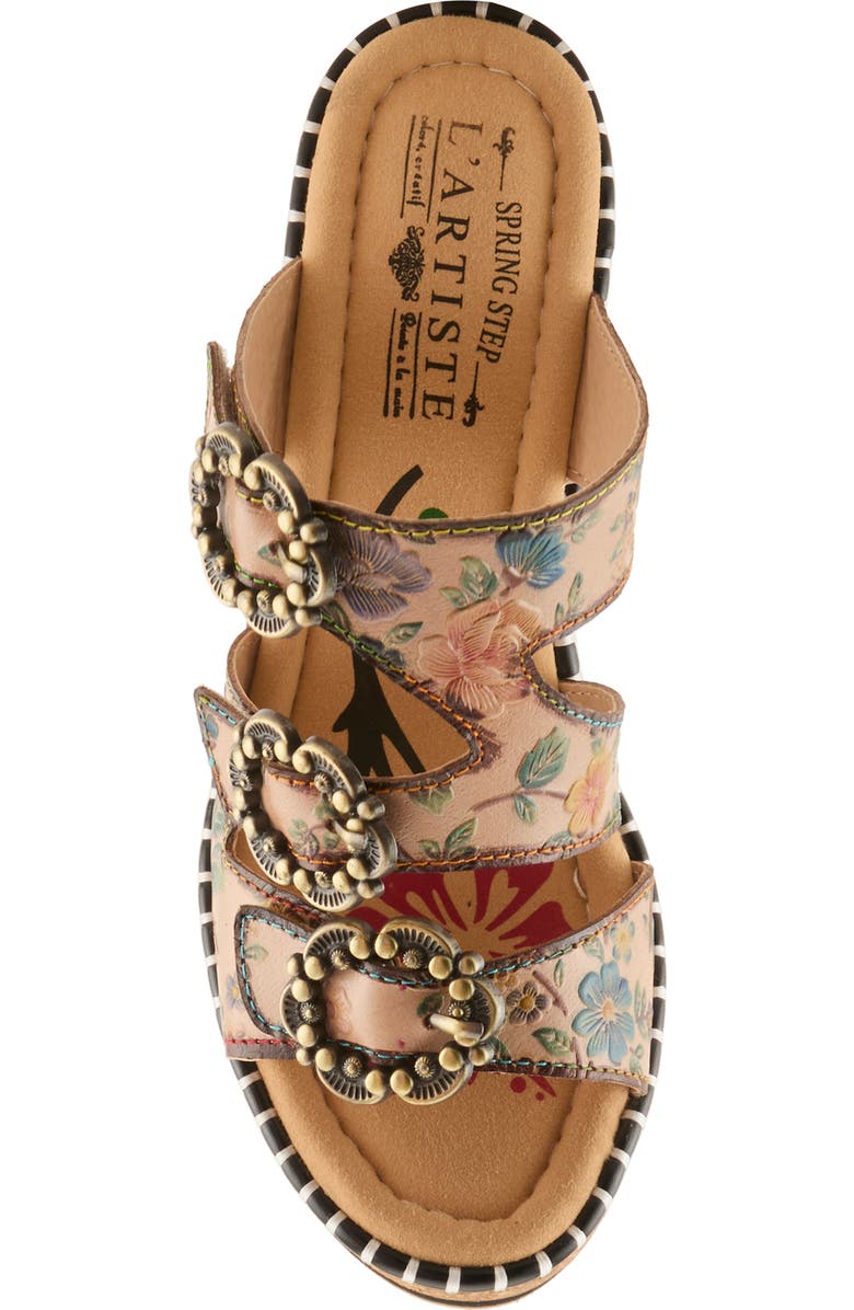 L'Artiste by Spring Step Milemarker Platform Slide Sandal, Alternate, color, Beige Multi