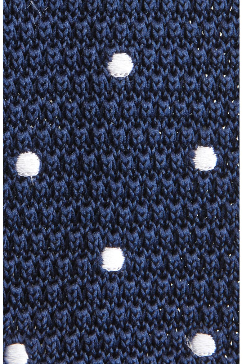Blue Polka Dot Knit Silk Tie, Alternate, color, BLUE