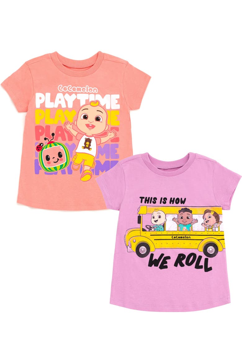 Girls' 2-Pack T-Shirts, Main, color, Pink Purple JJ