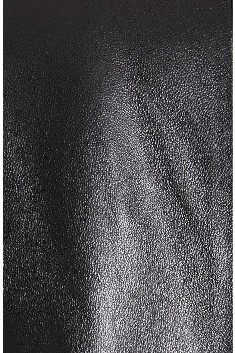 Schoolboy Leather Blazer, Alternate, color, NOIR