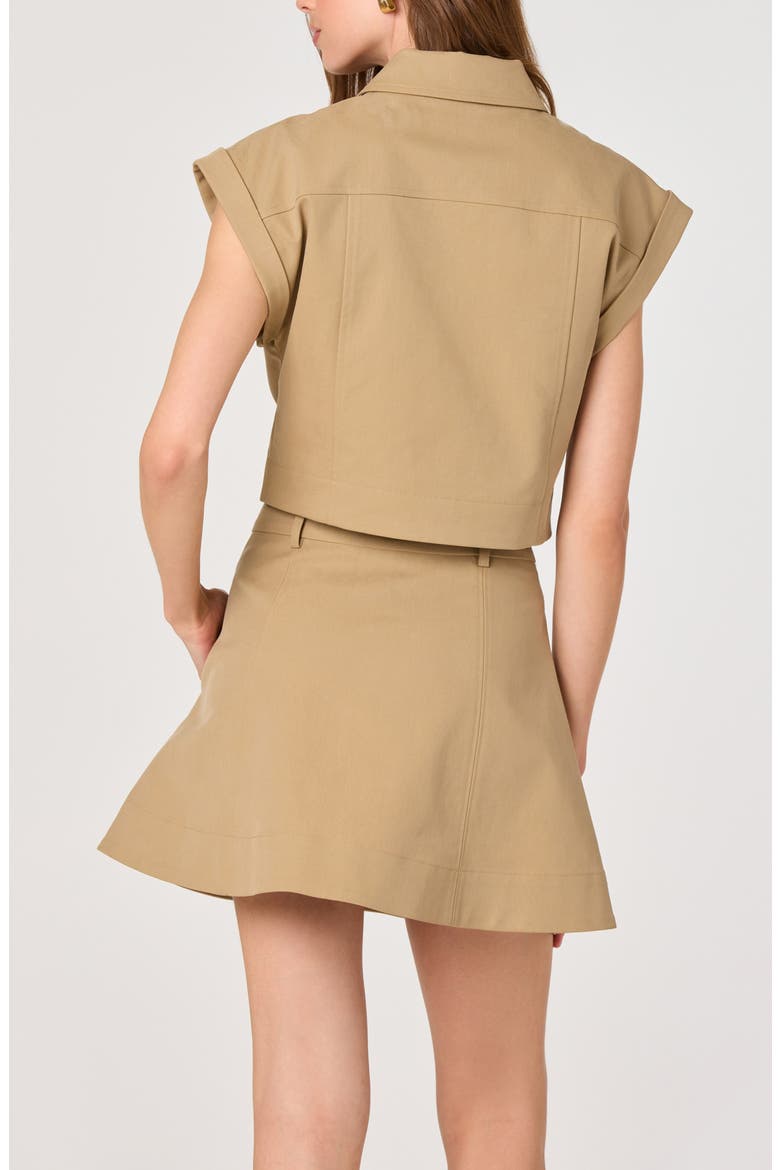 Cairn Placket Button-Up Crop Top, Alternate, color, KHAKI