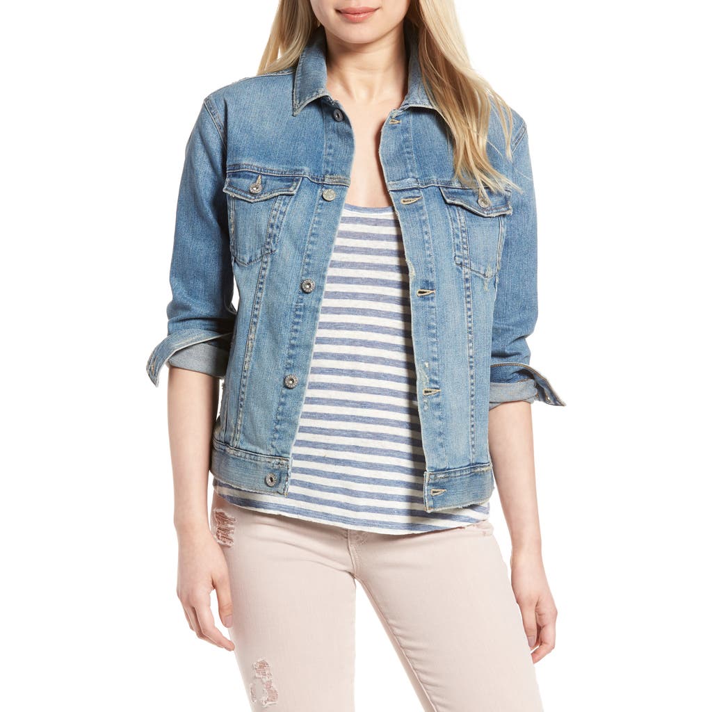 Ag Mya Button-front Light-wash Denim Jacket In 17 Years Grunge