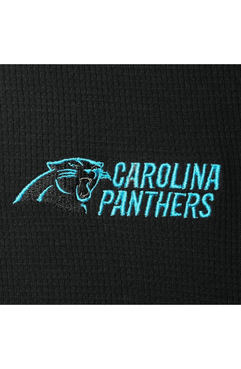 DUNBROOKE Men's Dunbrooke Black Carolina Panthers Logo Maverick Thermal Henley Long Sleeve T-Shirt, Alternate, color, Black