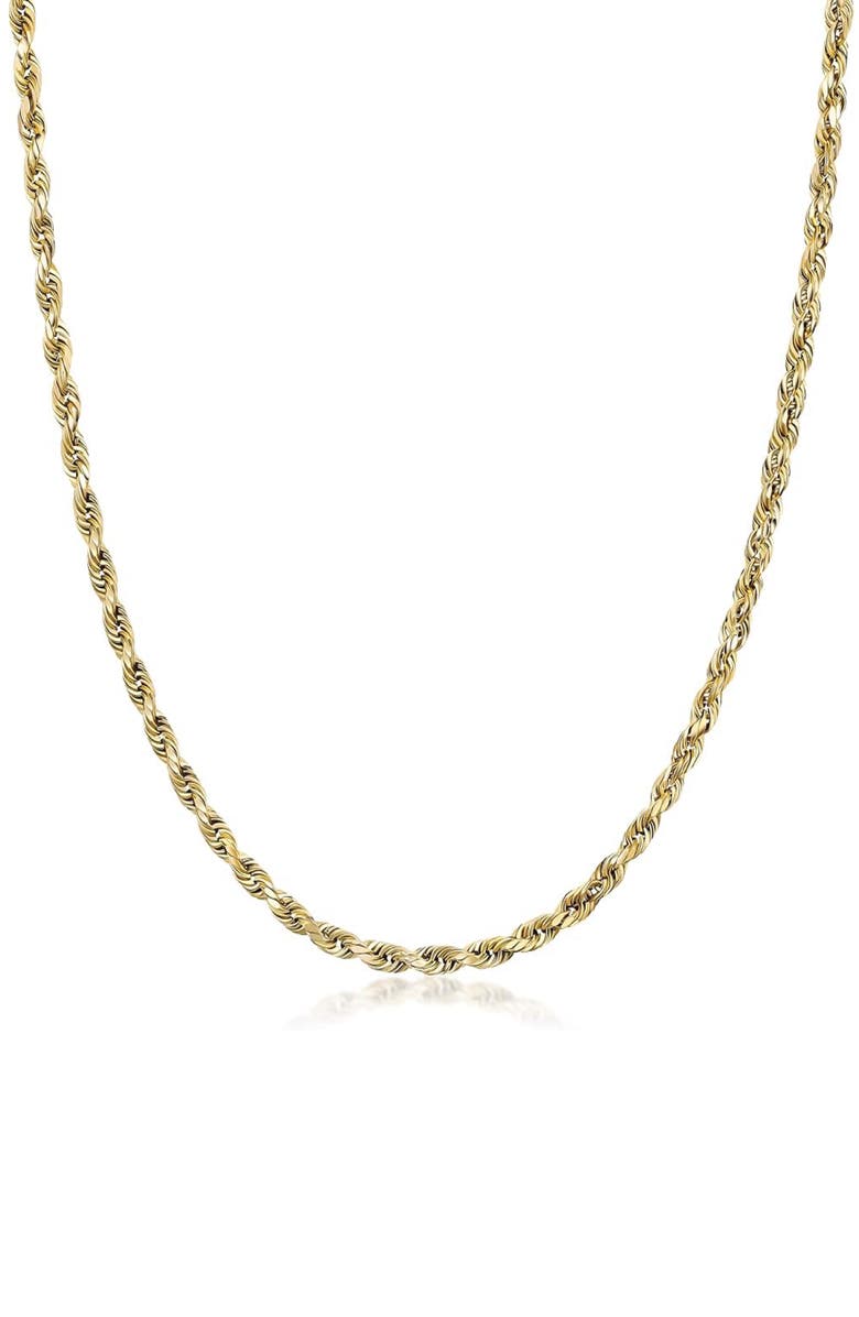 BEST SILVER Gender Inclusive Rope Chain Necklace, Main, color, Gold