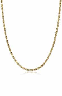 BEST SILVER Gender Inclusive Rope Chain Necklace