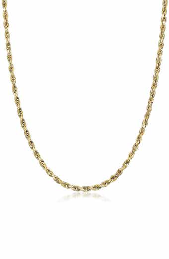 BEST SILVER Gender Inclusive Rope Chain Necklace