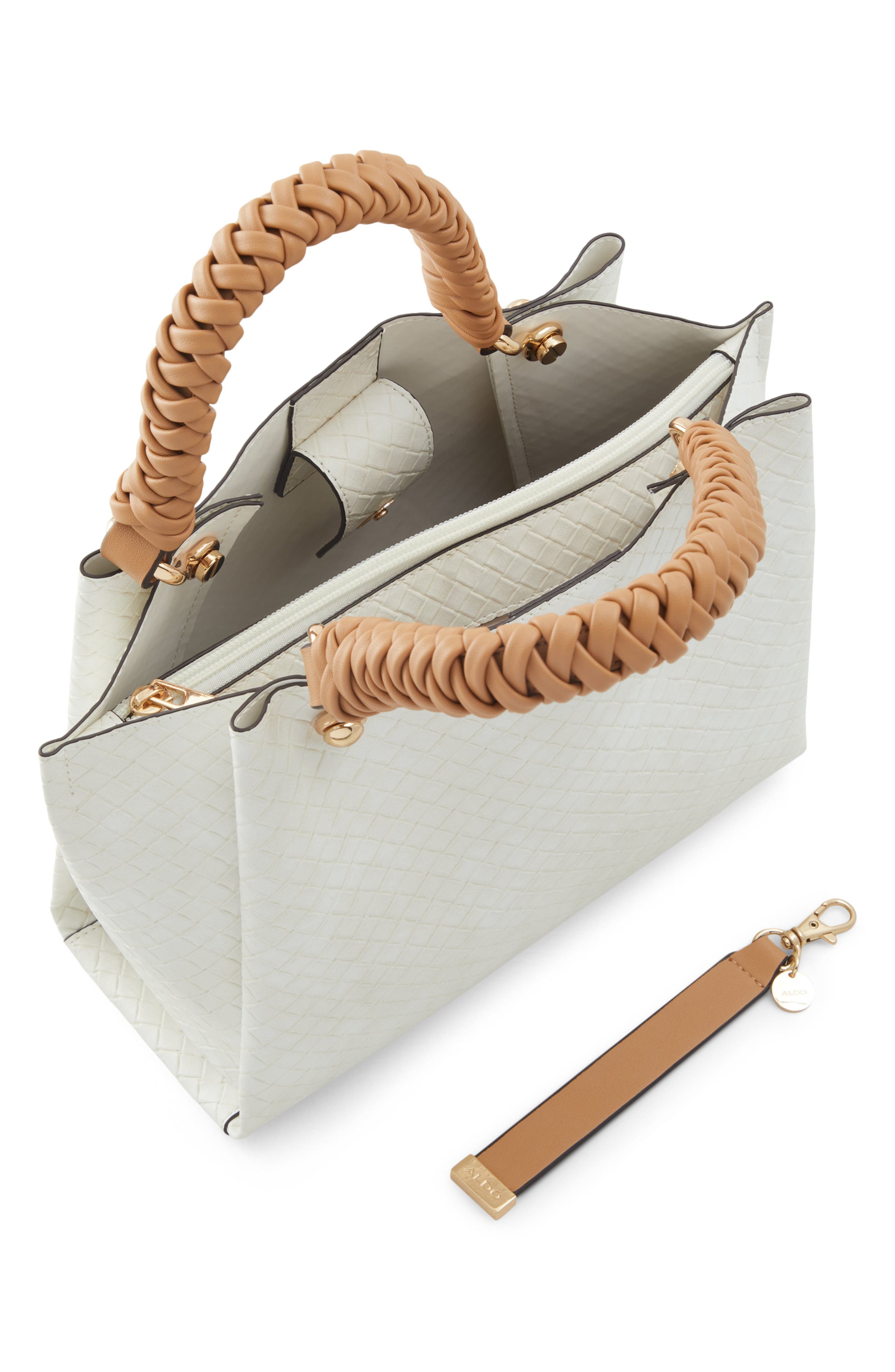 ALDO Gloadithh Faux Leather Tote, Alternate, color, Bone