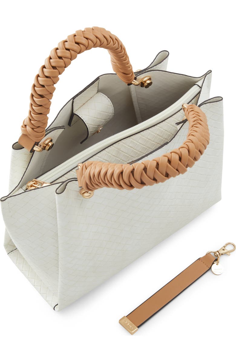 ALDO Gloadithh Faux Leather Tote, Alternate, color, Bone