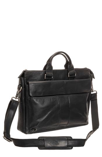 Mancini Leather Briefcase In Black