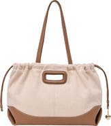 maje Milpli canvas and leather tote bag
