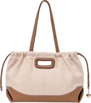 maje Milpli canvas and leather tote bag