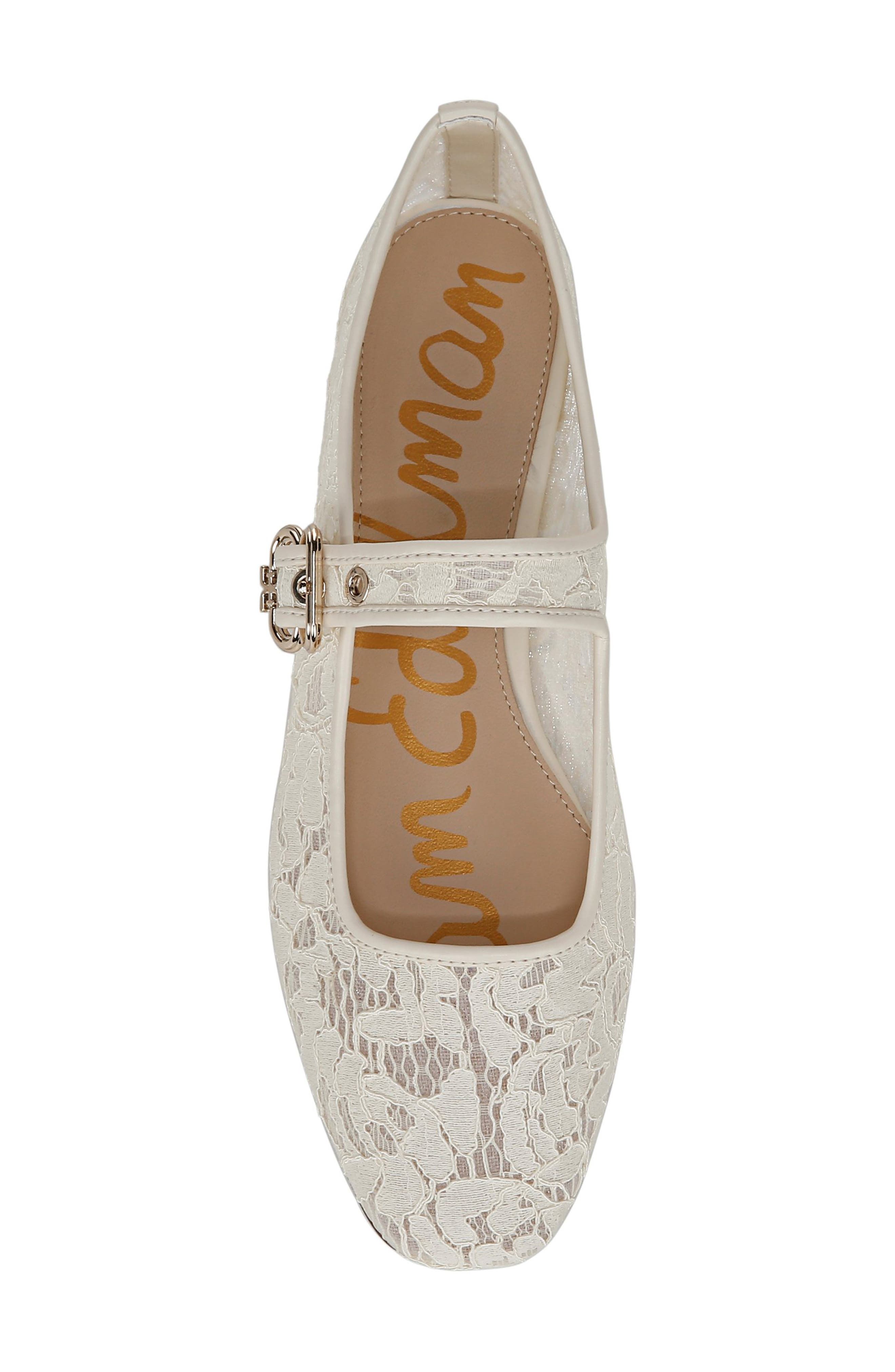 Sam Edelman Michaela Mesh Mary Jane Flat, Alternate, color, Ivory