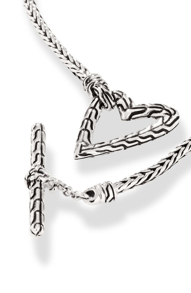 John Hardy Classic Chain Sterling Silver Heart Toggle Bracelet, Alternate, color,