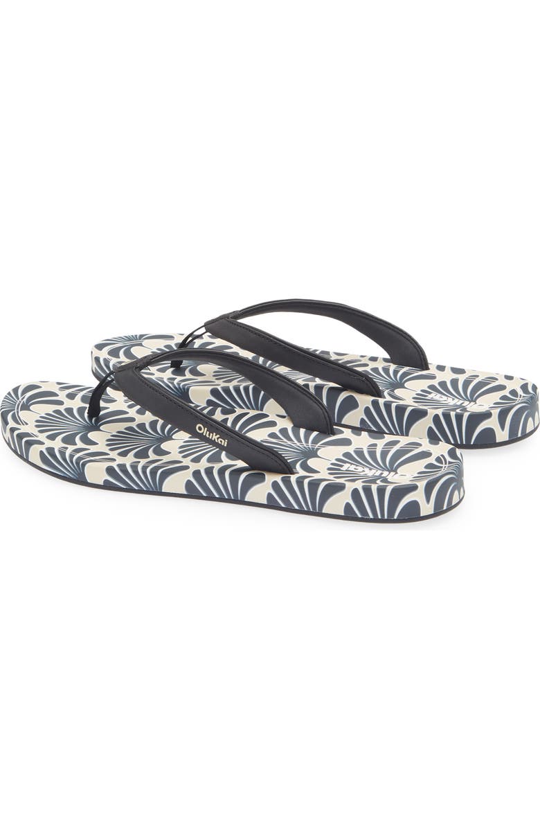 OluKai Uiki Water Resistant Flip Flop, Alternate, color, Black / Pa'i