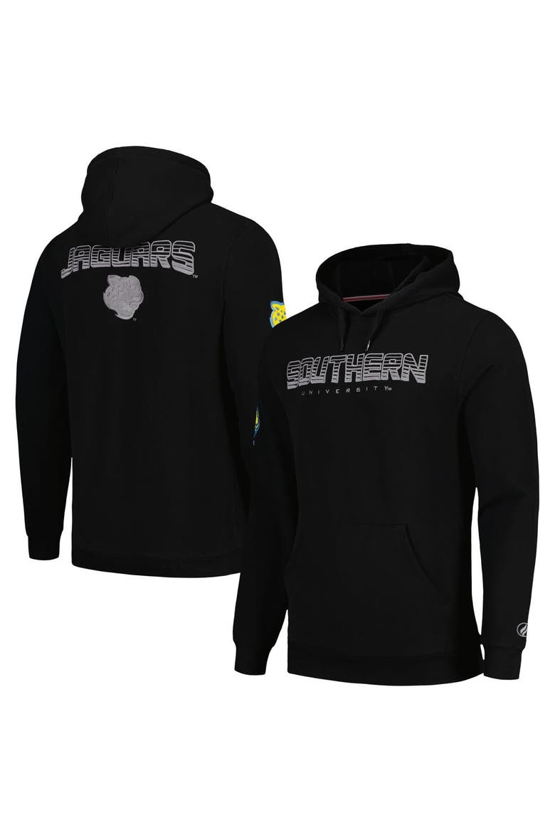 Men's FISLL  Black Southern University Jaguars Puff Print Sliced Pullover Hoodie, Main, color, Black