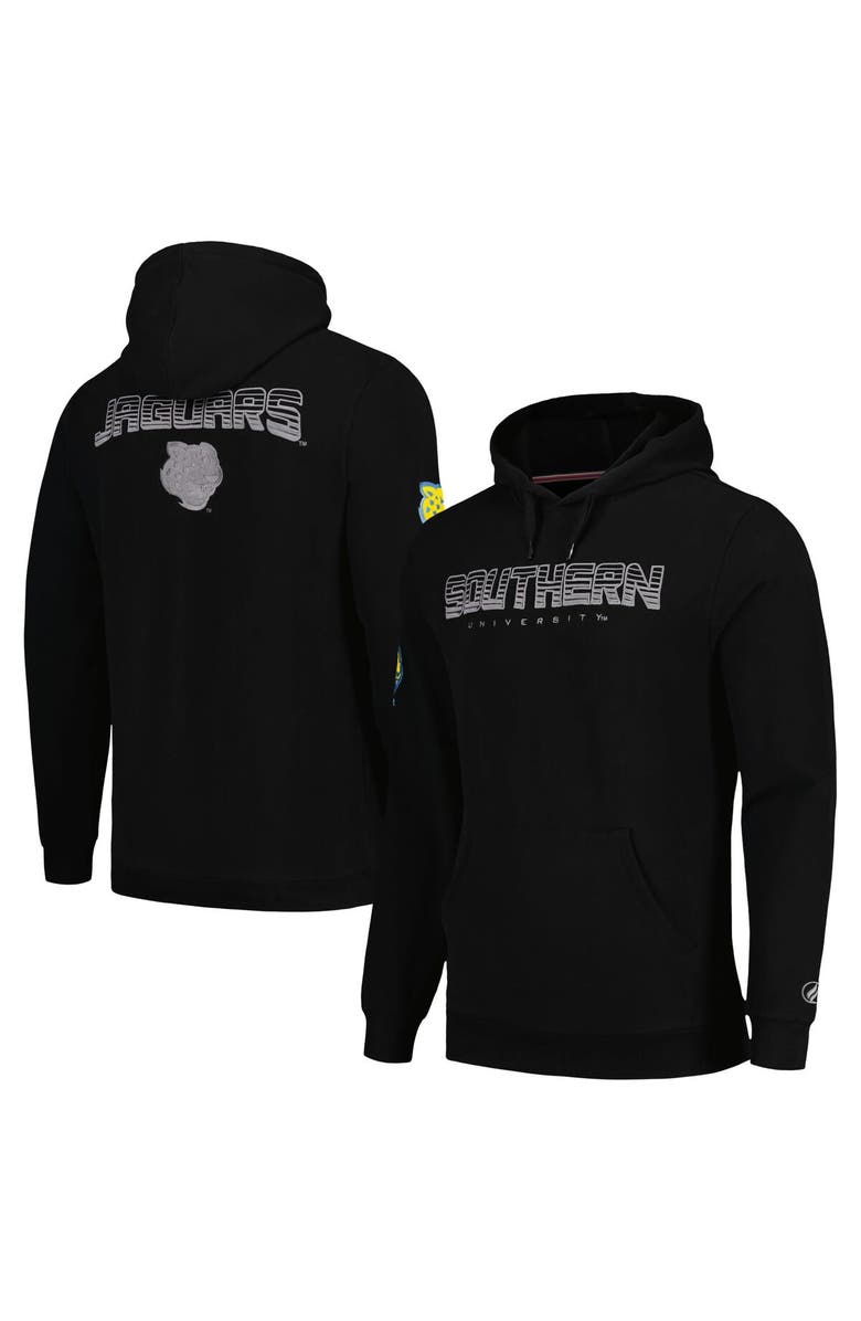 FISLL Men's FISLL  Black Southern University Jaguars Puff Print Sliced Pullover Hoodie, Main, color, Black