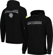 FISLL Men's FISLL Black Southern University Jaguars Puff Print Sliced Pullover Hoodie