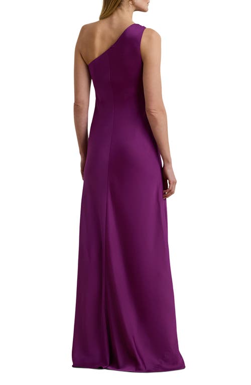 Ralph Lauren Cutout Charmeuse One-shoulder Gown In Pink