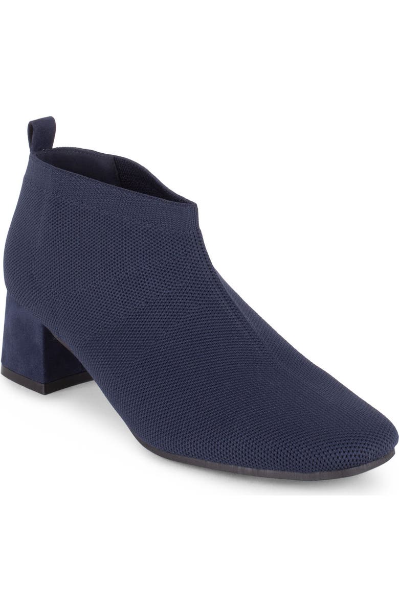 Tahari Corniche Block Heel Knit Bootie, Main, color, Dark Navy