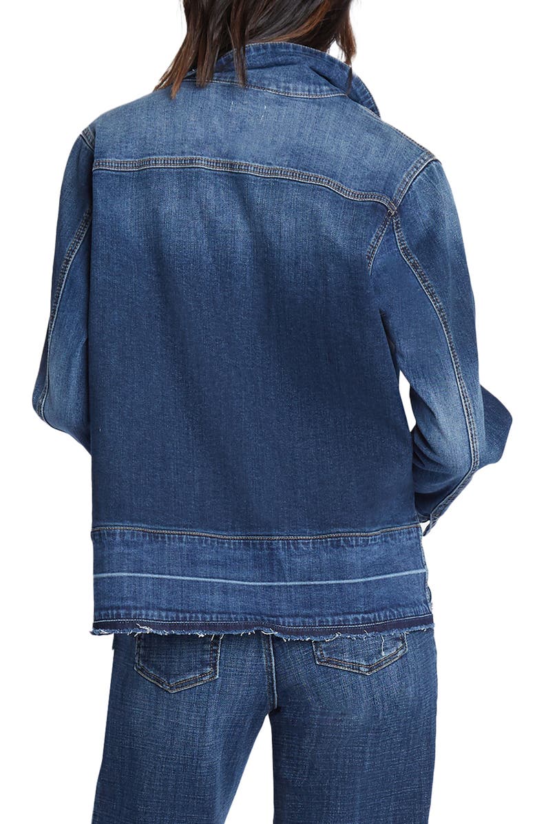 Wash Lab Denim Step Up Raw Hem Denim Jacket, Alternate, color, Chill Blue Dark
