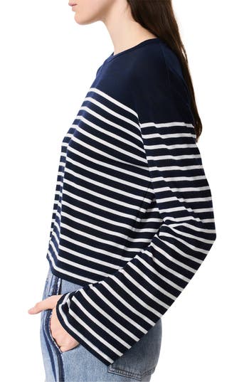 Rag & Bone The Knit Stripe Boxy Long-sleeve Tee In Multi