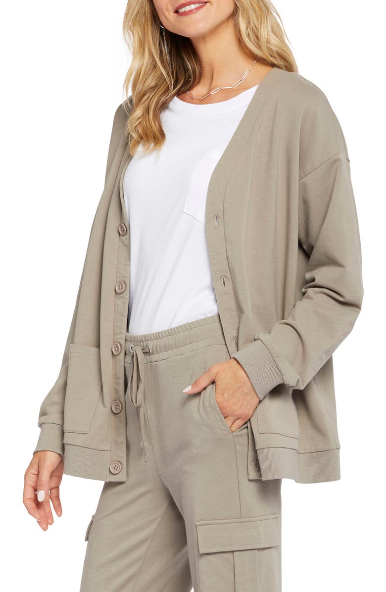 NYDJ Sweatshirt Cardigan, Alternate, color, Saddlewood