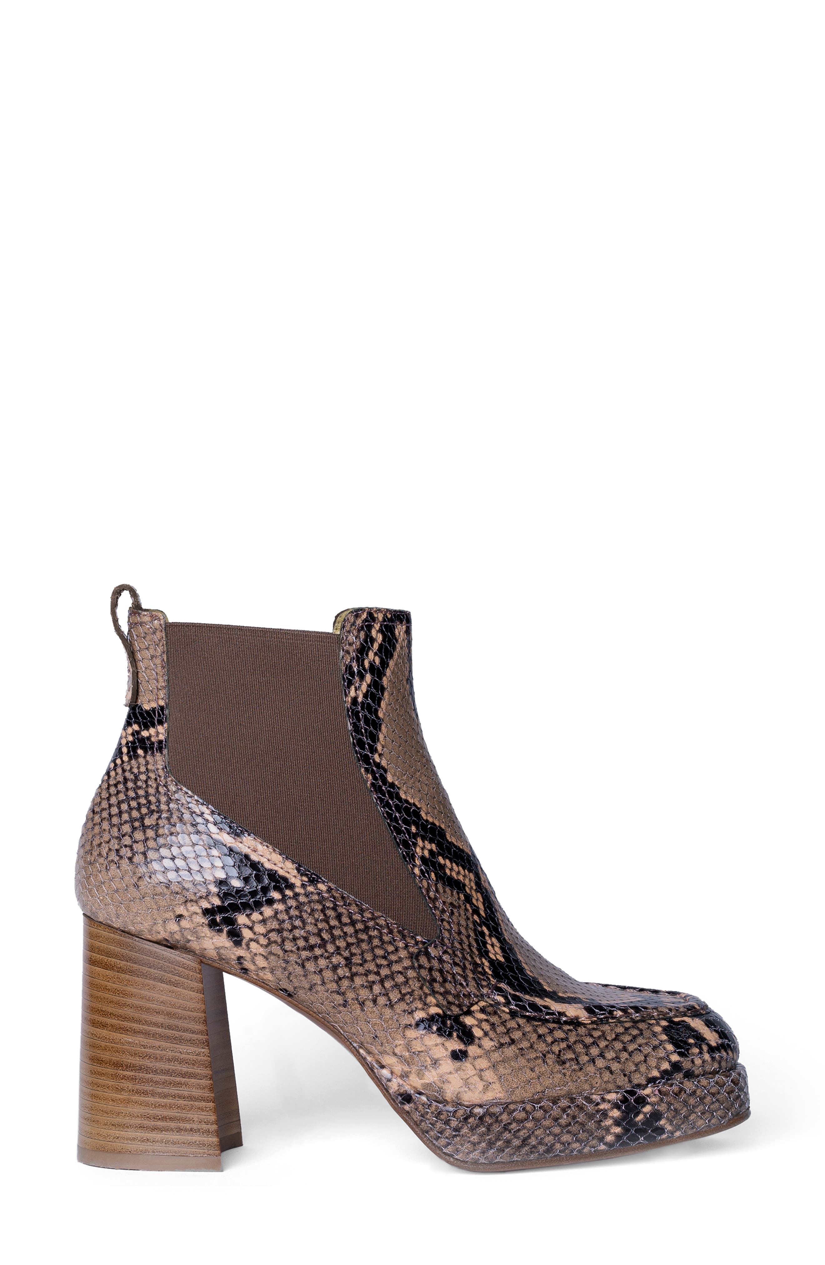 LABUCQ Jaki Snake Embossed Chelsea Boot, Alternate, color, 