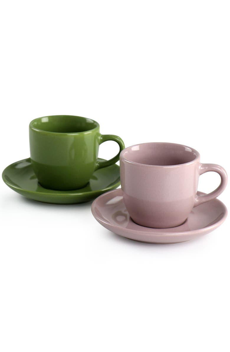 Mr. Coffee 12 Piece 3oz Stoneware Espresso Cup and Saucer Set, Alternate, color, 