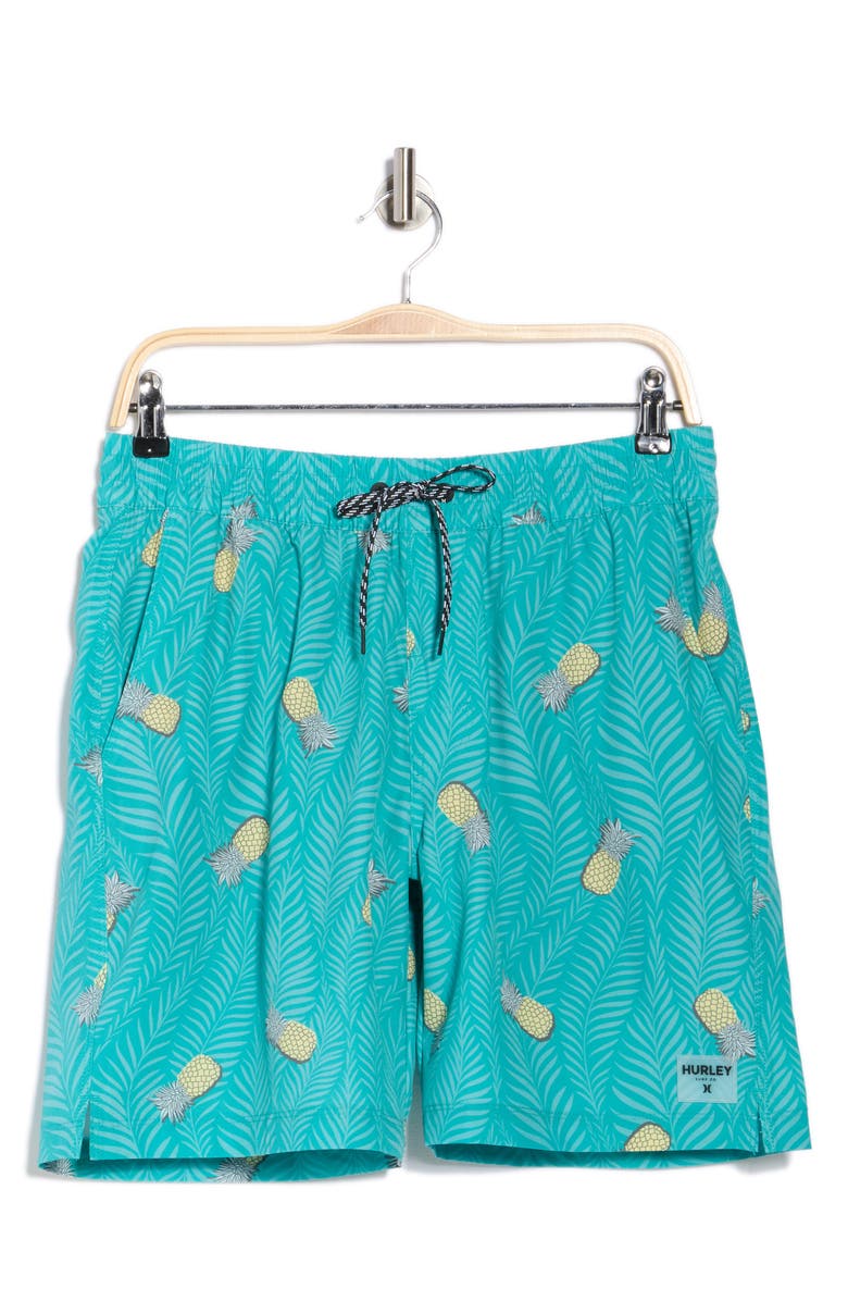 Hurley Pina Volley Swim Shorts, Alternate, color, Teal Tint