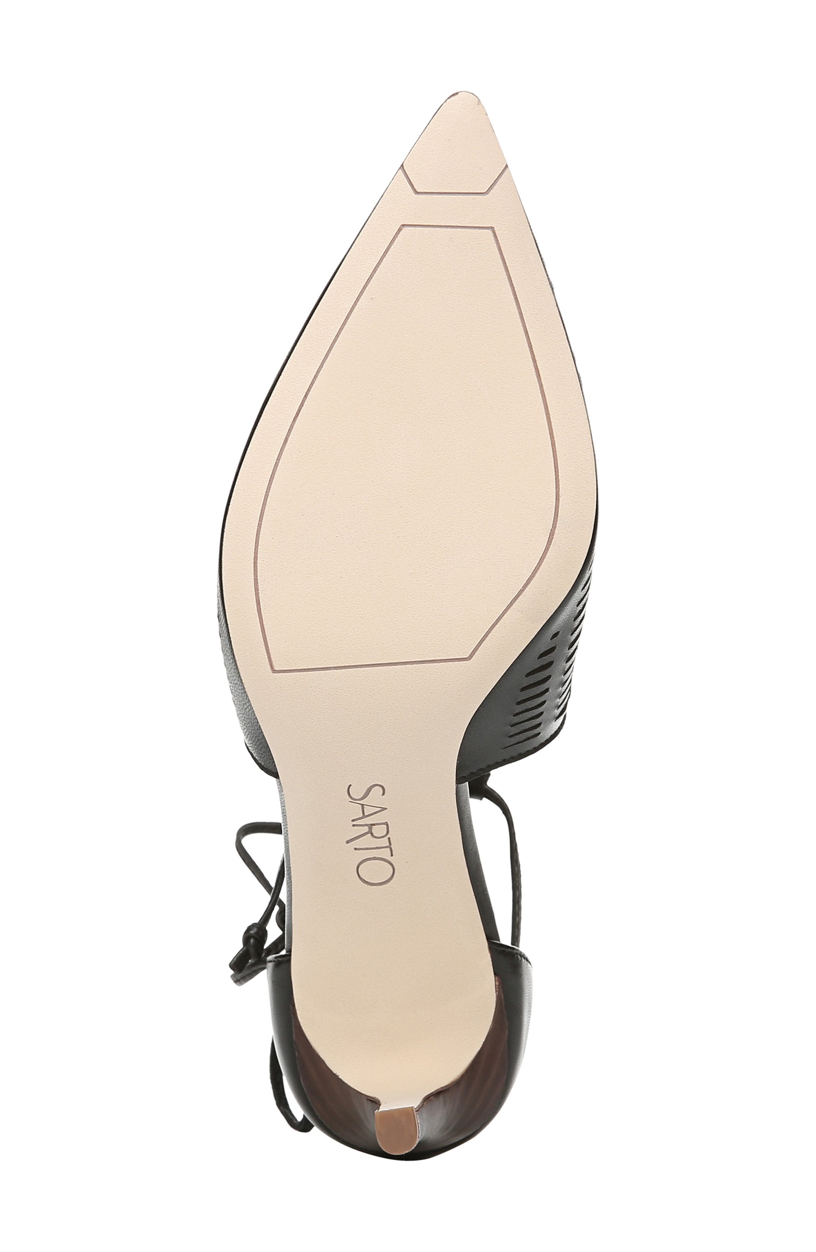 Krista Perforated Ankle Wrap Pump, Alternate, color, BLACK LEATHER