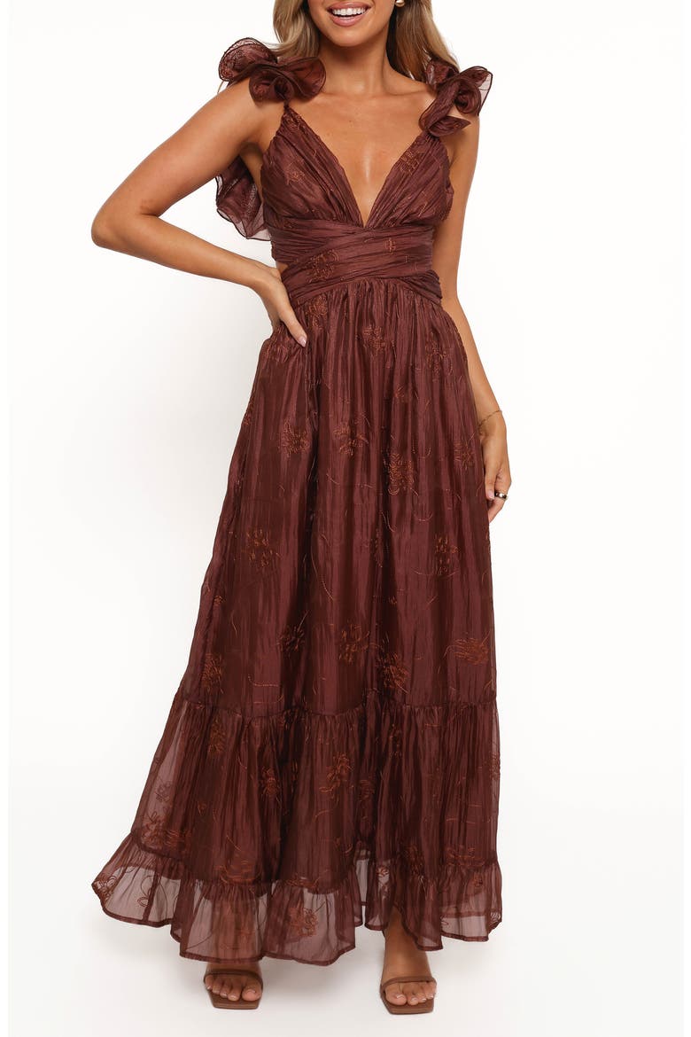 Harmony Floral Maxi Dress, Main, color, BROWN FLORAL