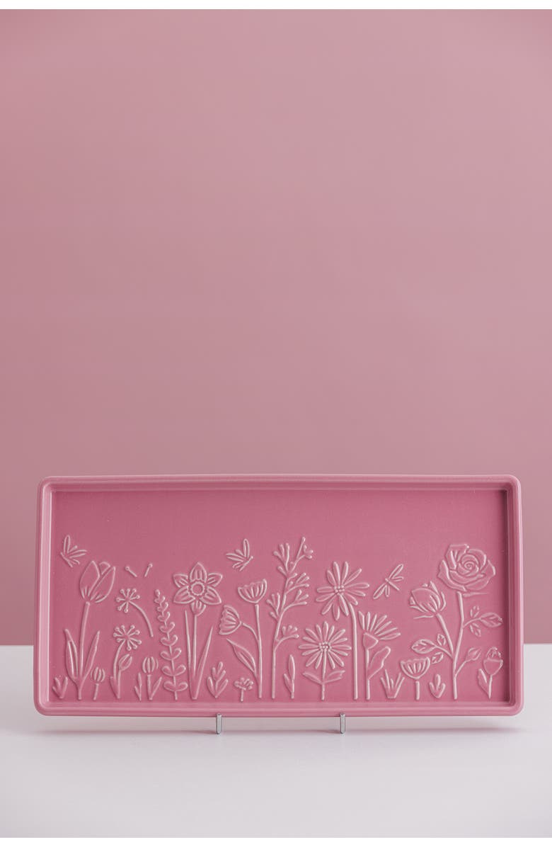 MASON CASH In The Meadow Rectangle Platter, 12-Inch, Alternate, color, Pink