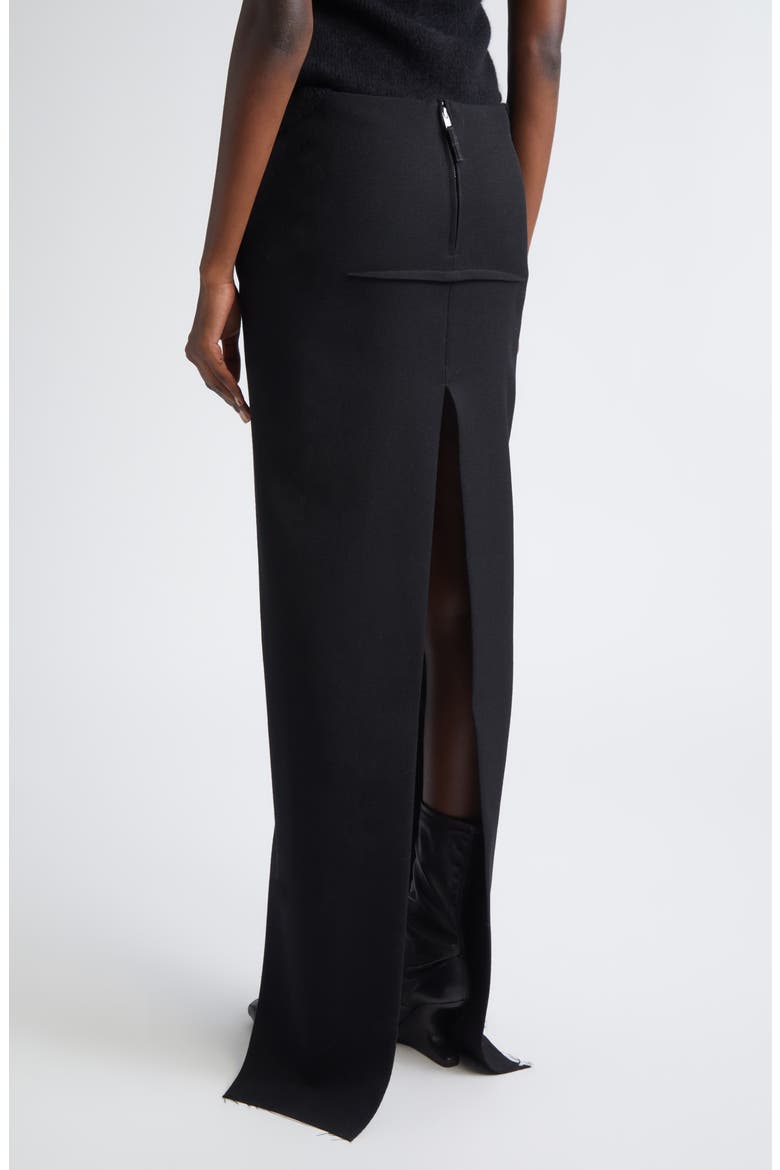 Concordians Sliced Wool Twill Skirt, Alternate, color, BLACK