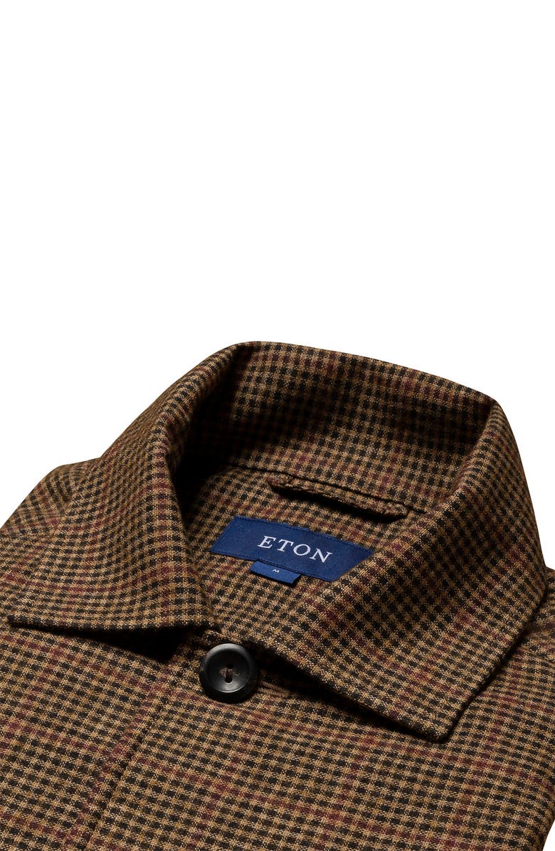 Eton Plaid Cotton & Wool Blend Shirt Jacket, Alternate, color, 