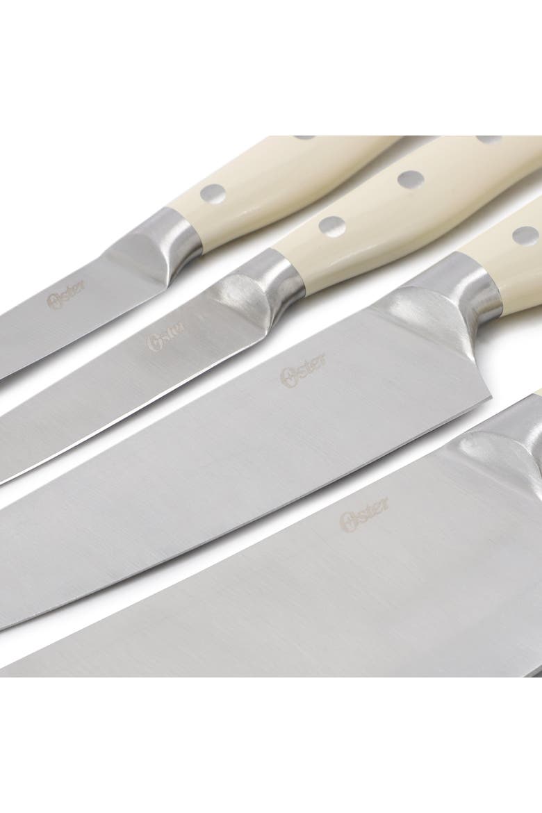 6 Piece Cutlery Set and Storage Block in Off-White, Alternate, color, White