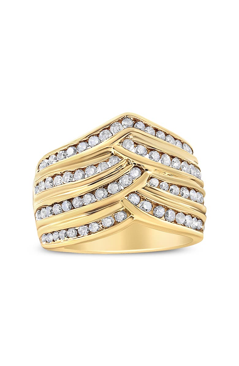 Haus of Brilliance 10K Yellow Gold Plated Silver 1 1/2 Cttw Diamond Channel Band Ring, Alternate, color, Yellow Gold Over Silver