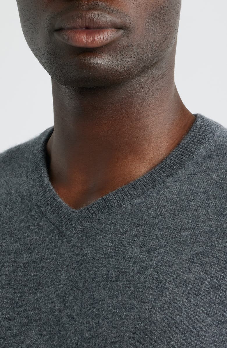 Nordstrom Cashmere V-Neck Sweater, Alternate, color, Grey Embers Heather