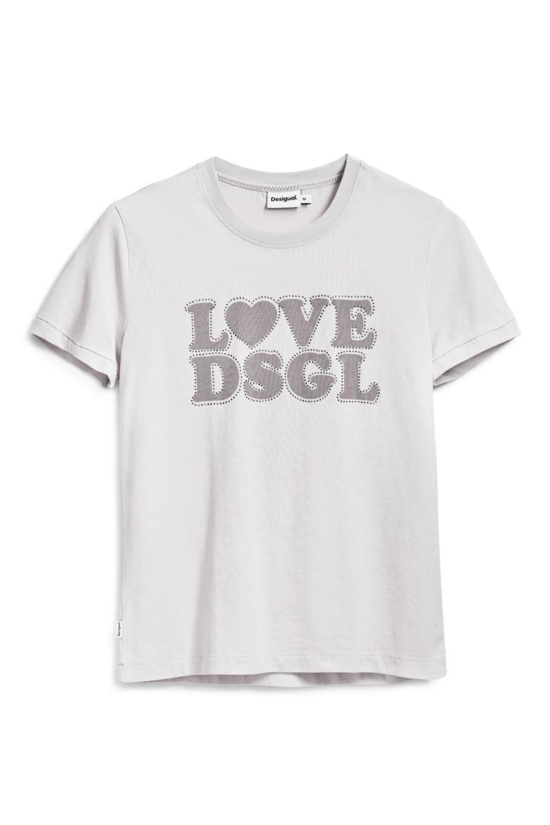 Rhinestone Embellished Cotton Graphic T-Shirt, Alternate, color, NEUTRAL GRAY