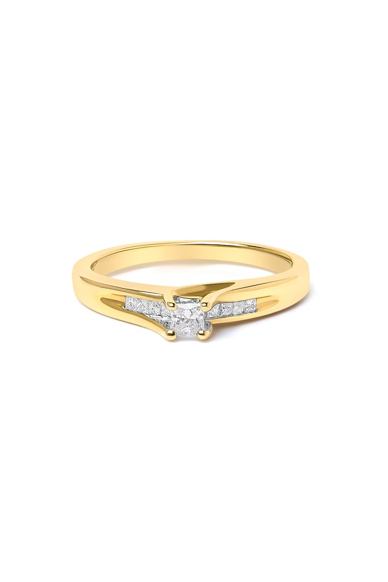 14K Yellow Gold 1/4 Cttw Princess Cut Diamond Engagement Ring, Main, color, Yellow Gold