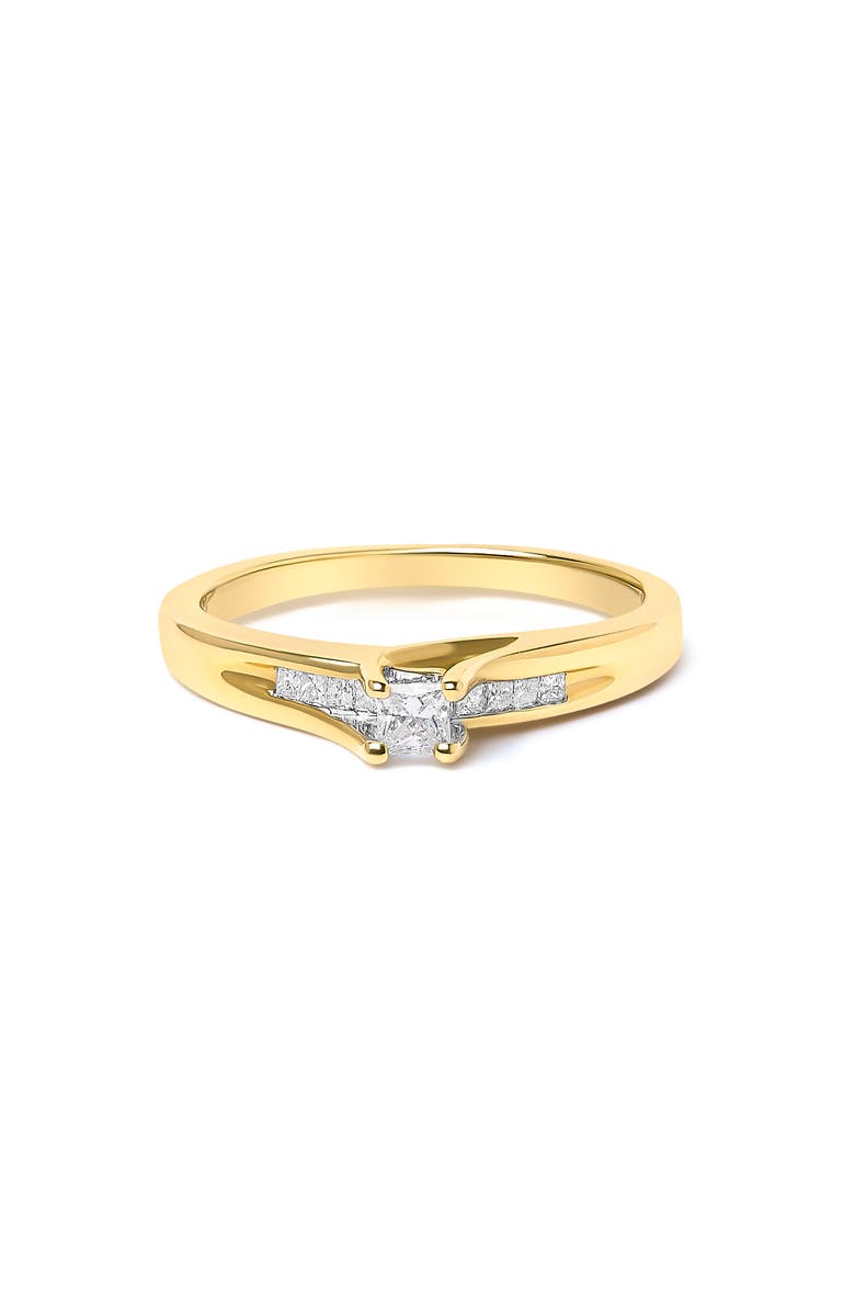 Haus of Brilliance 14K Yellow Gold 1/4 Cttw Princess Cut Diamond Engagement Ring, Main, color, Yellow Gold