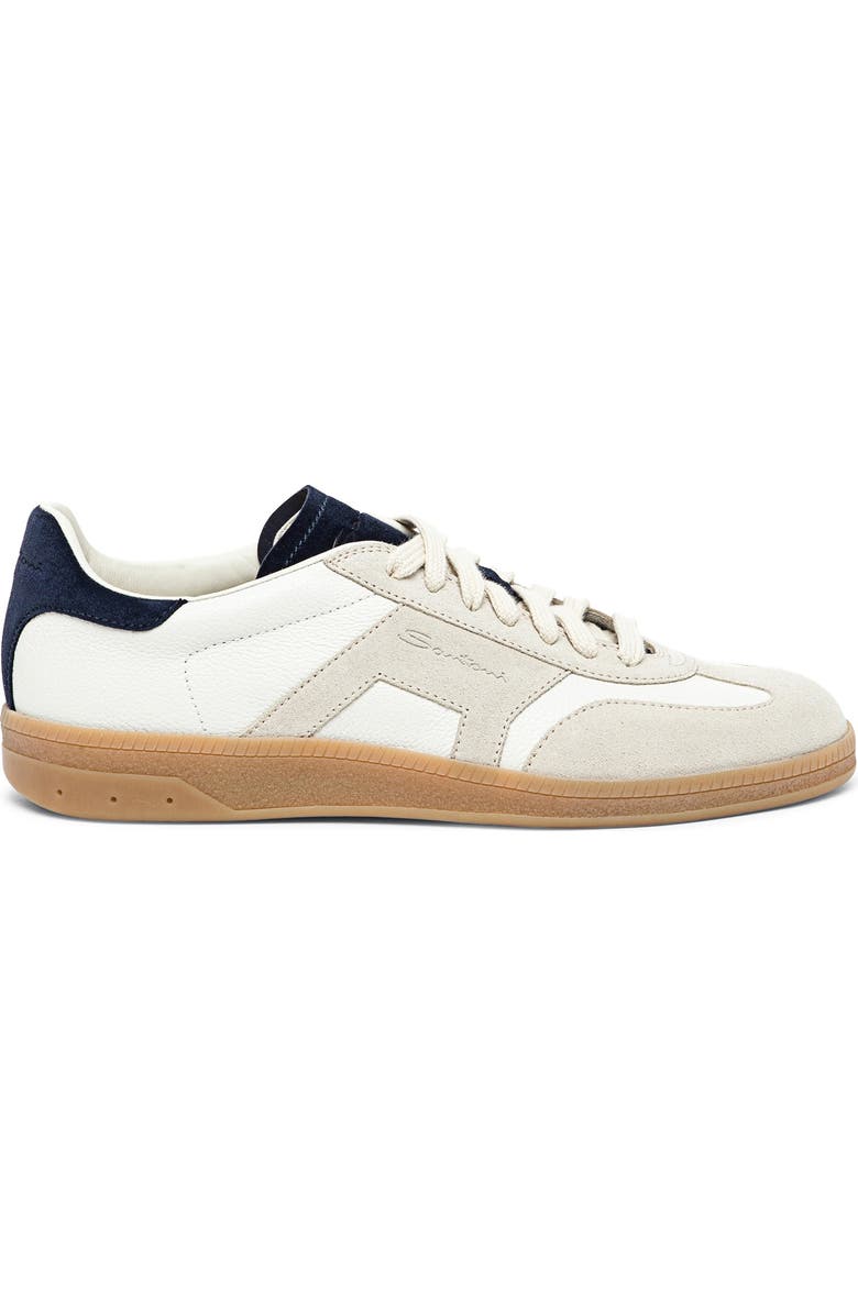 Santoni Women's Leather Sneaker, Alternate, color, White And Blue