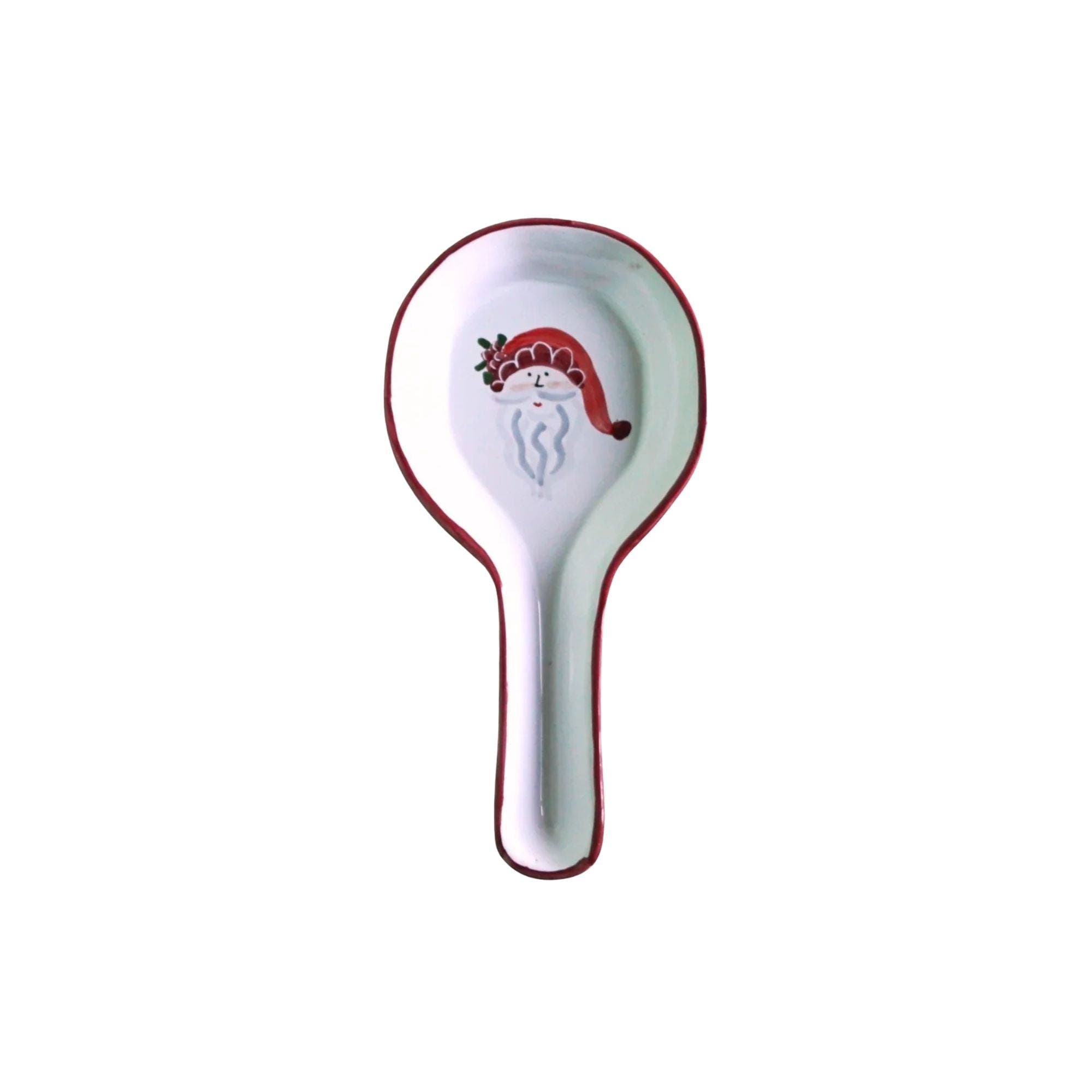 La Gabbianella Babbo Natale (santa Claus) Spoon Rest In Red